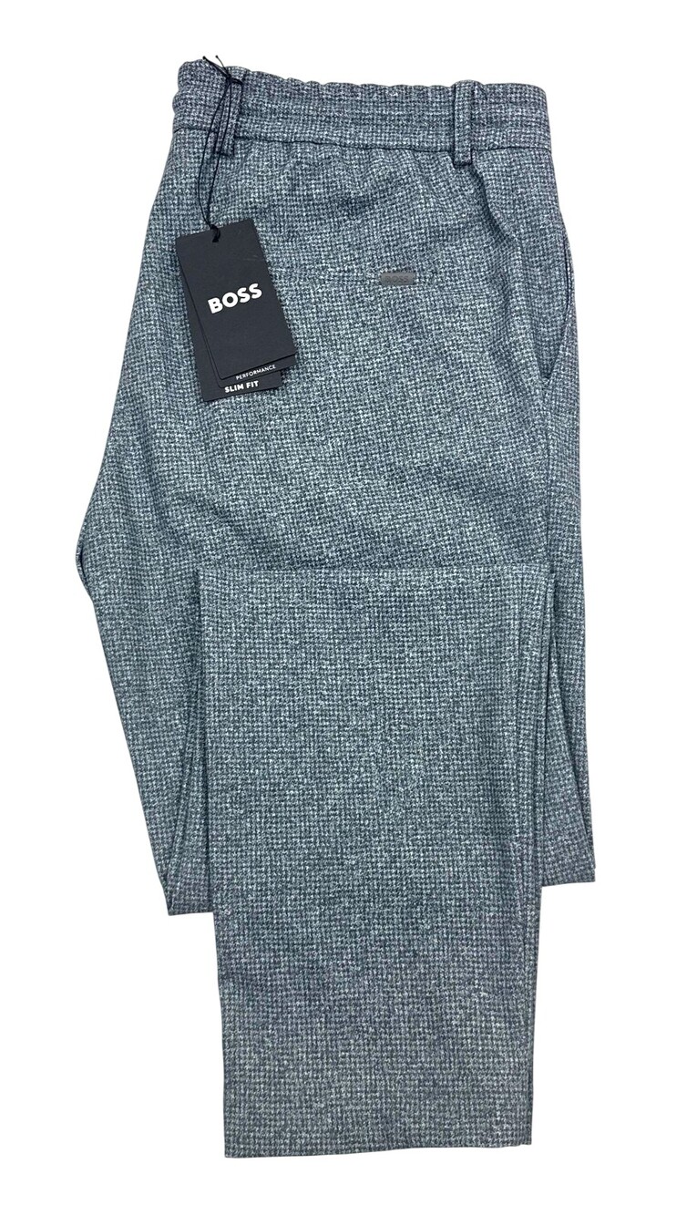 Boss Dress Pants Mens 32x30 Gray Check Dressletic Slim Fit Stretch Performance